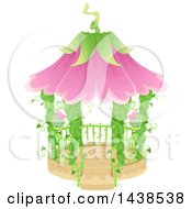 Poster, Art Print Of Fairy Garden Gazebo With Vines And Flowers