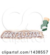 Clipart Of A Gardeners Hand Sprinkling Fertilizer On Soil Royalty Free Vector Illustration