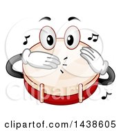 Poster, Art Print Of Snare Drum Mascot Tapping Its Head With Its Hands