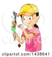 Poster, Art Print Of Happy Tomboy Girl Holding A Journey Stick
