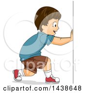 Poster, Art Print Of Happy Brunette White Boy Pushing