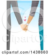 Rear View Of A Couple Holding Hands Against Sky