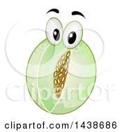 Poster, Art Print Of Honeydew Melon Mascot With Visible Center