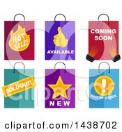 Clipart Of Shopping Bags Labeled With Text Royalty Free Vector Illustration by BNP Design Studio