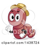 Happy Earthworm Mascot Giving A Thumb Up