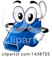 Blue Sports Whistle Mascot