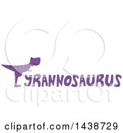 Poster, Art Print Of Purple T Rex Dinosaur Forming The First Letter Of Tyrannosaurus