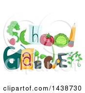 Poster, Art Print Of The Phrase School Garden Decorated With Different Vegetables