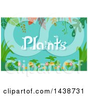 Border Of Rainforest Foliage And Plants Text On Blue