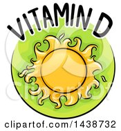 Clipart Of A Green Icon With Vitamin D Text And Food Royalty Free Vector Illustration