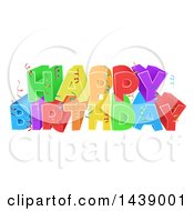 Poster, Art Print Of Colorful Happy Birthday Greeting With Confetti Ribbons
