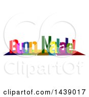 Clipart Of Colorful Words Merry Christmas Buon Natale With Shadows On White Royalty Free Illustration