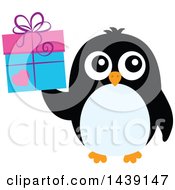 Poster, Art Print Of Penguin Holding A Valentien Gift