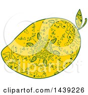Clipart Of A Mandala Style Mango Royalty Free Vector Illustration