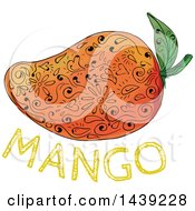 Clipart Of A Mandala Styled Mango With Text Royalty Free Vector Illustration
