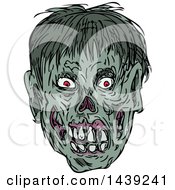Poster, Art Print Of Sketched Zombie Head