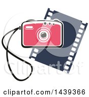 Poster, Art Print Of Camera With A Strap Over A Film Strip