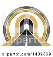 Clipart Of A Highway Road Logo Royalty Free Vector Illustration