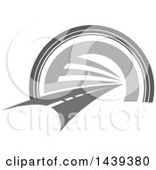 Clipart Of A Highway Road Logo Royalty Free Vector Illustration