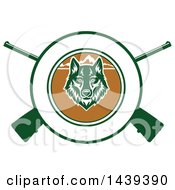 Clipart Of A Wolf Hunting Design Royalty Free Vector Illustration