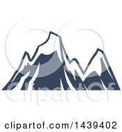 Clipart Of A Dark Blue Mountains With Snow Caps Royalty Free Vector Illustration