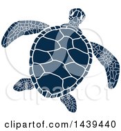Poster, Art Print Of Navy Blue Sea Turtle