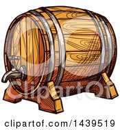 Poster, Art Print Of Sketched Beer Keg Barrel
