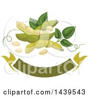 Clipart Of Beans And A Banner Royalty Free Vector Illustration