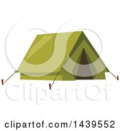 Clipart Of A Green Tent Royalty Free Vector Illustration