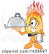 Clipart Of A Comet School Mascot Character Waiter Holding A Cloche Platter Royalty Free Vector Illustration by Toons4Biz