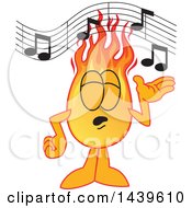 Clipart Of A Comet School Mascot Character Singing Royalty Free Vector Illustration by Mascot Junction