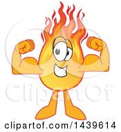 Clipart Of A Comet School Mascot Character Flexing His Muscles Royalty Free Vector Illustration