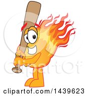 Clipart Of A Comet School Mascot Character Holding A Baseball Bat Royalty Free Vector Illustration by Mascot Junction