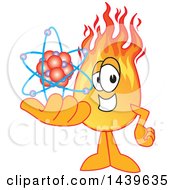 Comet School Mascot Character Holding An Atom