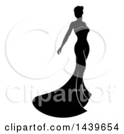 Poster, Art Print Of Silhouetted Black And White Bride In Her Dress