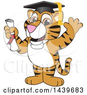 Tiger Cub School Mascot Character Graduate