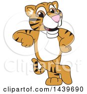 Tiger Cub School Mascot Character Leaning