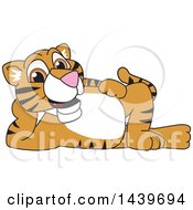 Tiger Cub School Mascot Character Relaxing