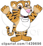 Poster, Art Print Of Tiger Cub School Mascot Character Cheering