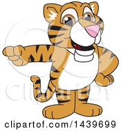 Poster, Art Print Of Tiger Cub School Mascot Character Pointing