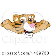 Tiger Cub School Mascot Character Leaping
