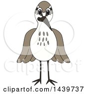 Clipart Of A Sandpiper Bird School Mascot Character Royalty Free Vector Illustration by Mascot Junction