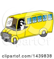 Killer Whale Orca School Mascot Character Driving A School Bus