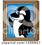 Clipart Of A Killer Whale Orca School Mascot Character Portrait Royalty Free Vector Illustration by Toons4Biz