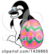 Poster, Art Print Of Killer Whale Orca School Mascot Character With An Easter Egg