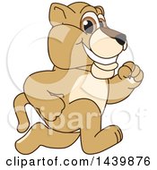 Clipart Of A Lion Cub School Mascot Character Running Royalty Free Vector Illustration