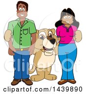 Lion Cub School Mascot Character With Happy Teachers Or Parents