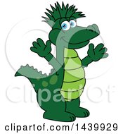 Clipart Of A Gator School Mascot Character With A Mohawk Royalty Free Vector Illustration