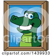 Clipart Of A Gator School Mascot Character Portrait Royalty Free Vector Illustration