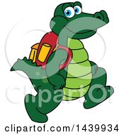 Clipart Of A Gator School Mascot Character Wearing A Backpack Royalty Free Vector Illustration